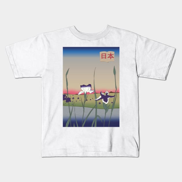 Japan woodblock art Kids T-Shirt by nickemporium1